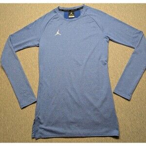 Jordan Training Fitted Stretch Long Sleeve Dri Fit Blue Size Small Workout
